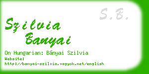 szilvia banyai business card
